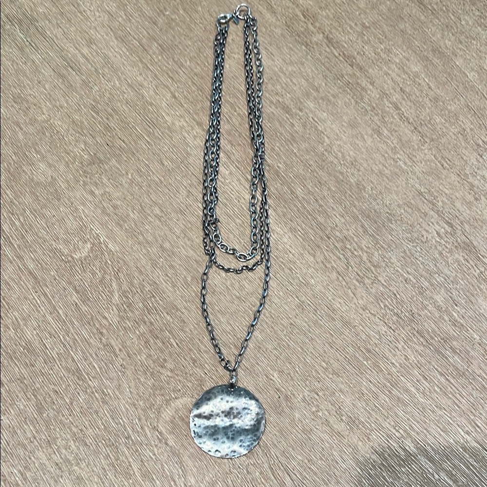 Silpada Silver Double-Layered Necklace with Iridescent Pendant